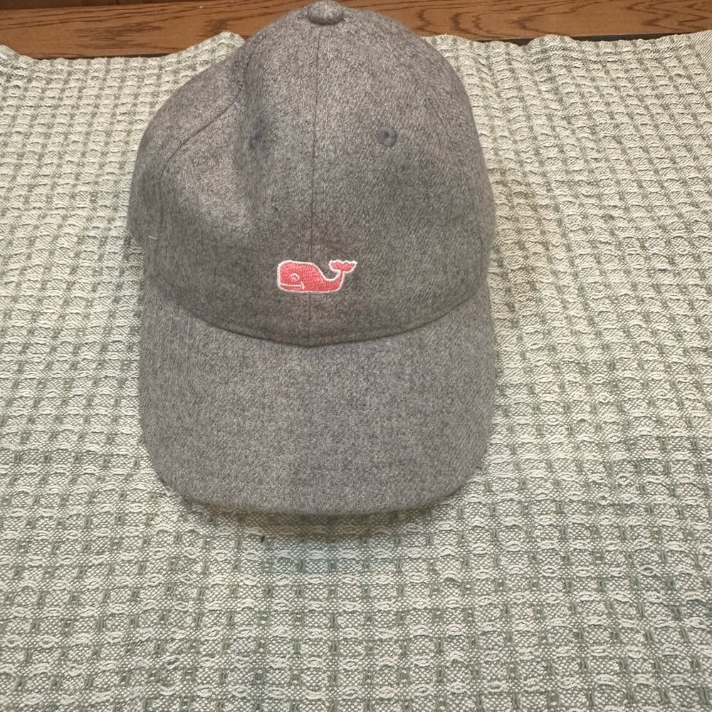 Gray Cap with Pink Whale Logo